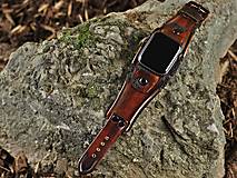 Náramky - Hnedý kožený remienok pre apple hodinky - 16183843_