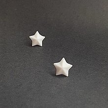 Náušnice - náušnice hviezdičky biele (3D tlač) - 16182362_