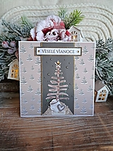 Papiernictvo - Vianočná pohľadnica - Drevený stromček - 16183635_