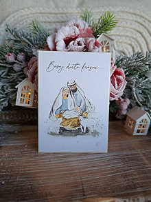 Papiernictvo - Vianočná pohľadnica - Svätá rodina - 16184632_