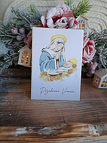 Papiernictvo - Vianočná pohľadnica - Svätá rodina - 16184656_