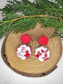 Náušnice - Vianočné náušnice perníčky, zvončeky a mašle - 16183709_