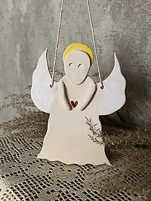 Dekorácie - Keramický anjel (Anjel 2) - 16184031_