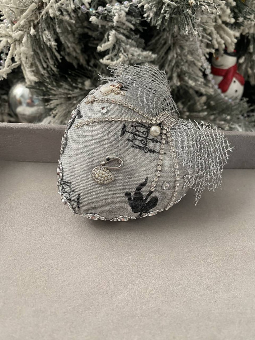 Dekorácie - Srdiečko na vianočný stromček - 16181383_