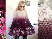 Šaty - Kvetinové pletené svetrové šaty XL - 16183306_