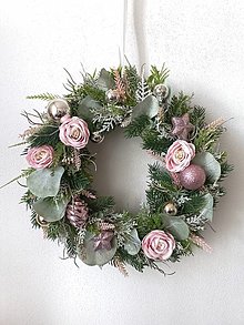 Dekorácie - Vianočný veniec na zavesenie na dvere Kvety ruží - 16184572_