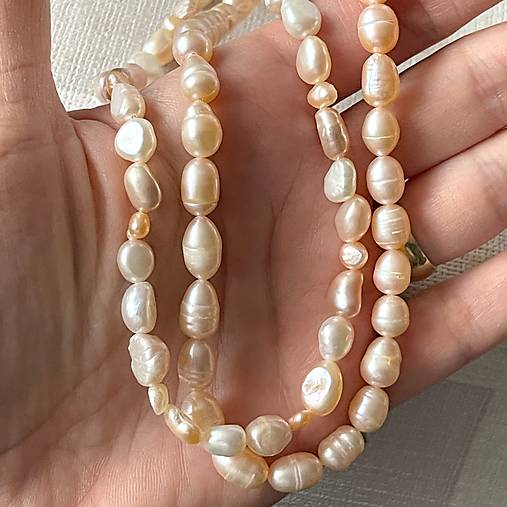 Freshwater Pearls Steel Necklace / Náhrdelník zo sladkovodných perál, oceľ A101