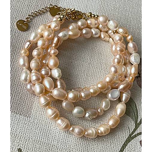 Freshwater Pearls Steel Necklace / Náhrdelník zo sladkovodných perál, oceľ A101