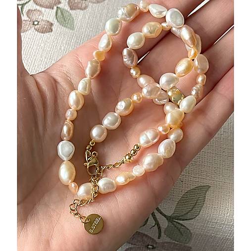 Freshwater Pearls Steel Necklace / Náhrdelník zo sladkovodných perál, oceľ A101