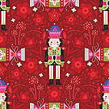 Textil - Bavlnená látka Nordic Noel - červená - 16186275_