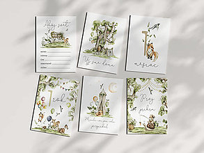 Papiernictvo - Míľnikové kartičky Prechádzka lesom - 16185078_