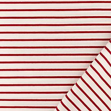 Textil - pruhovaný bavlnený úplet tenké prúžky, EÚ, šírka 150 cm (červené pásiky) - 16185892_