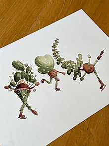 Grafika - Zeleň na korčuliach - Print | Botanická ilustrácia - 16185406_