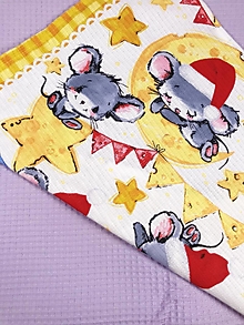 Úžitkový textil - Detské uteráčiky do škôlky - myšky Set 2 ks (Fialová) - 16186594_