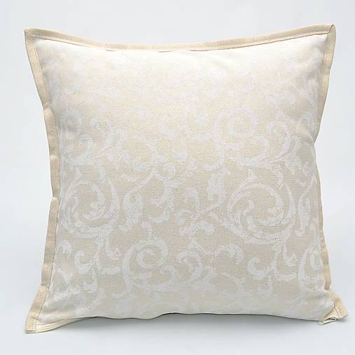 Úžitkový textil - GOLD ORNAMENT - režná pretkávaná zlatom - dekoračná obliečka na vankúš 40x40 - 16187700_