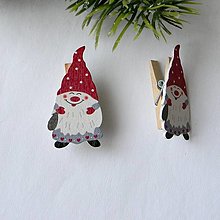 Polotovary - Vianočný štipec-bordová čiapočka - 5cm - 1ks - 16185577_