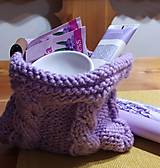 Úžitkový textil - pletený pytlík fialový - 16185583_