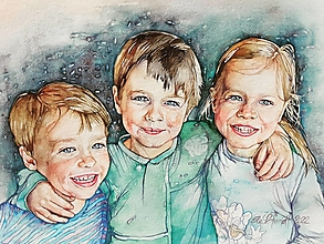Obrazy - Obraz na želanie - detský portrét (50 x 70 cm bez rámu, 70 x 90 s rámom) - 16191605_