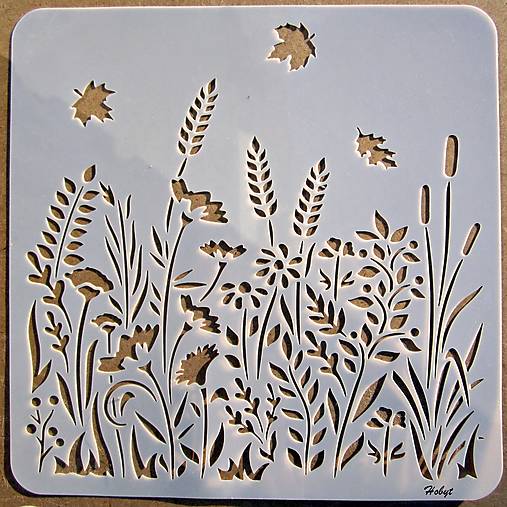 Nástroje - Šablóna 30x30 cm - lúčne kvety - 16190950_
