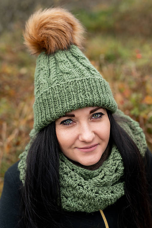 Čiapky, čelenky, klobúky - Zelený set - 16191231_