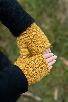 Rukavice - Žlté bezprstové rukavice - 16191316_