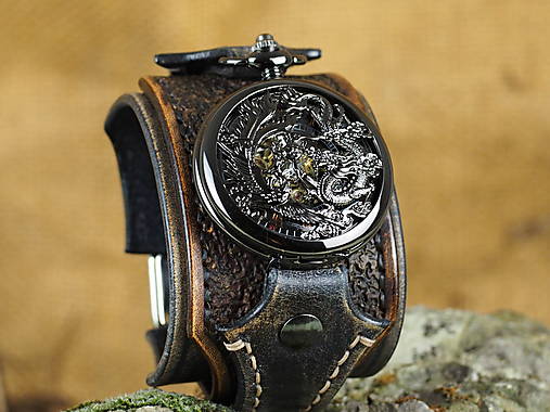 Steampunk vreckové/náramkové hodinky II -drak
