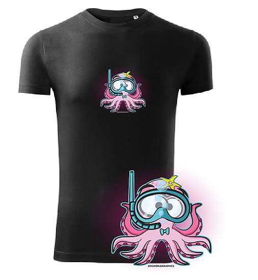 Tričko s krátkym rukávom chobotnica L