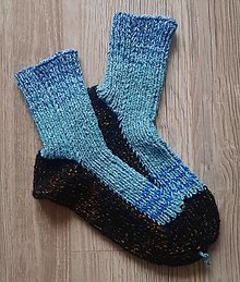 Ponožky, pančuchy, obuv - ponožky rôzne veľkosti od 43 - 48 (44-46 tyrkysové s čiernou) - 16189825_