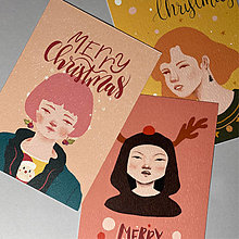 Obrazy - 3 Christmas Postcards - 16190625_