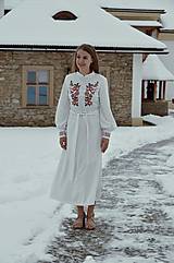 Šaty - Ľanové šaty Snežná - 16191484_