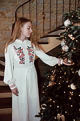 Šaty - Ľanové šaty Snežná - 16191485_