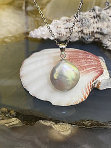 Náhrdelníky - Strieborný náhrdelník 925 riečna perla AA+ - 16190909_