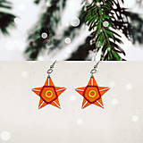 Náušnice - Vianočné náušnice hviezdičky - sviatočný šmrnc - 16189753_