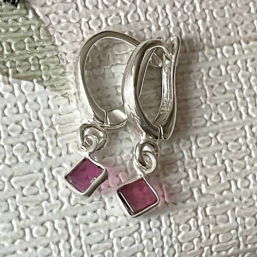 Tourmaline Rubelite Elegant AG925 Earrings / Strieborné náušnice s turmalínom rubelitom A0075