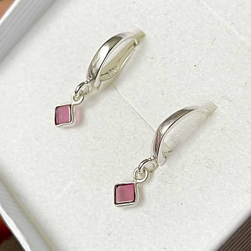 Tourmaline Rubelite Elegant AG925 Earrings / Strieborné náušnice s turmalínom rubelitom A0075