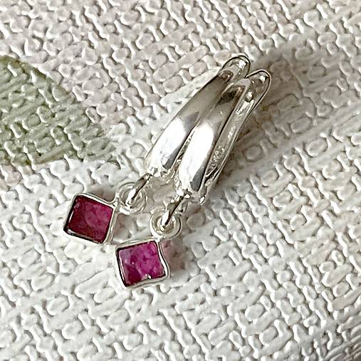 Tourmaline Rubelite Elegant AG925 Earrings / Strieborné náušnice s turmalínom rubelitom A0075