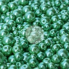 Korálky - (0014) Perly sklenené, 4 - 12 mm - 50 g (cca 120 ks) - 16194819_