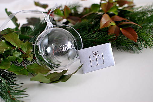 Vianočná guľa "od Ježiška" s obálkou na peniaze/drobnosť
