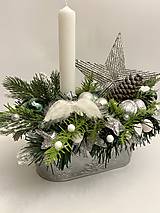 Dekorácie - Vianočná - zimná dekorácia so sviečkou - 16193263_