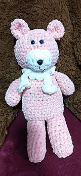 Hračky - Růžový háčkovaný medvídek - 16191849_
