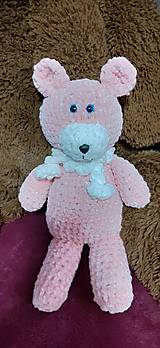 Hračky - Růžový háčkovaný medvídek - 16191851_