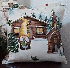 Úžitkový textil - Vianočné obliečky na vankúše,,kostolíky domčeky..." - 16194904_