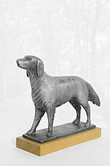 Sochy - Retríver, originálna cínová socha psa, dekorácia do interiéru - 16195033_