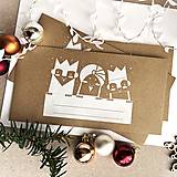 Papiernictvo - vianočná darčeková papierová obálka 110 x 220 mm - 16195526_