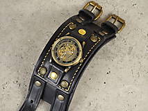 Náramky - Steampunk čierne náramkové hodinky - 16196443_