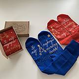 Ponožky, pančuchy, obuv - Maľované vianočné ponožky s nápisom: "Si môj ... vianočný darček... - 16195853_