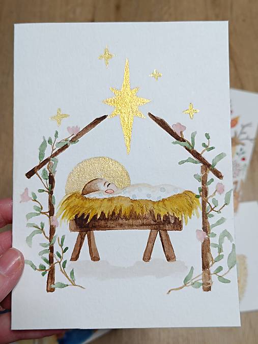 Papiernictvo - Vianočná pohľadnica/pozdrav Jezuliatko - 16197153_