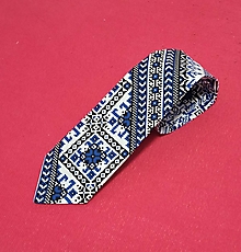Pánske doplnky - kravata folk "modrotlač" rôzne varianty (8.) - 16199741_