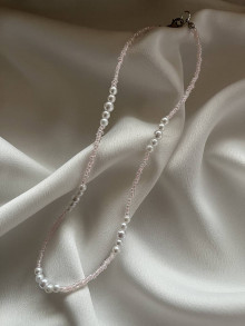 Náhrdelníky - ružovo perličkový náhrdelník - 16198413_
