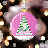 Papierová laminovaná vianočná guľa geometrický vianočný stromček - pásiky